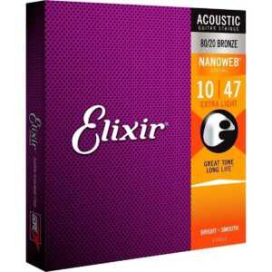Elixir Acoustic 80/20 Bronze Nanoweb Tvrdost: 010/047